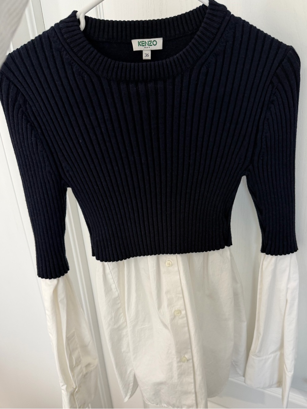 Kenzo Navy Ribbed Crewneck Sweater